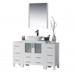Sydney 54 Inch Vanity with Ceramic Vessel Sink & Mirror - White