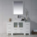 Sydney 54 Inch Vanity with Ceramic Vessel Sink & Mirror - White
