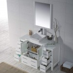 Sydney 54 Inch Vanity with Ceramic Vessel Sink & Mirror - White