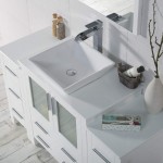 Sydney 54 Inch Vanity with Ceramic Vessel Sink & Mirror - White