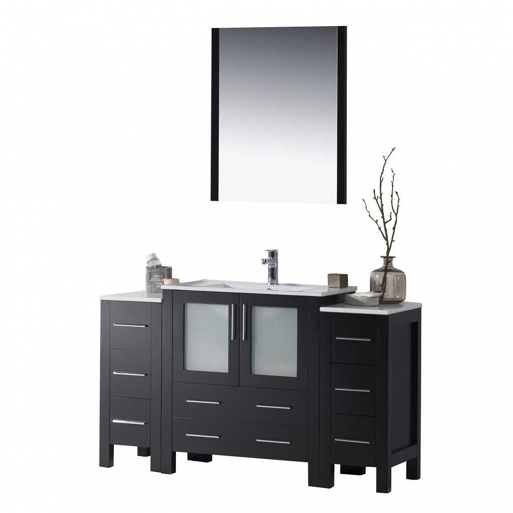 Sydney 54 Inch Vanity with Ceramic Sink & Mirror - Espresso