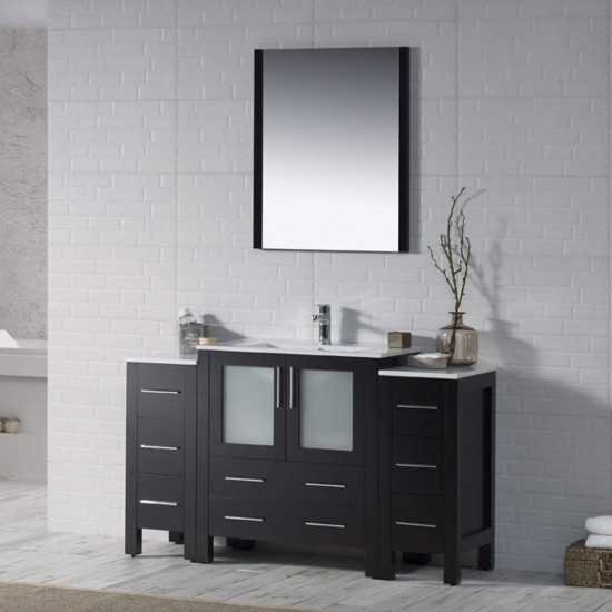 Sydney 54 Inch Vanity with Ceramic Sink & Mirror - Espresso