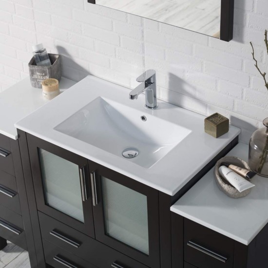 Sydney 54 Inch Vanity with Ceramic Sink & Mirror - Espresso