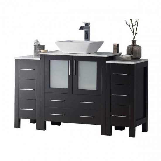 Sydney 54 Inch Vanity with Ceramic Vessel Sink - Espresso
