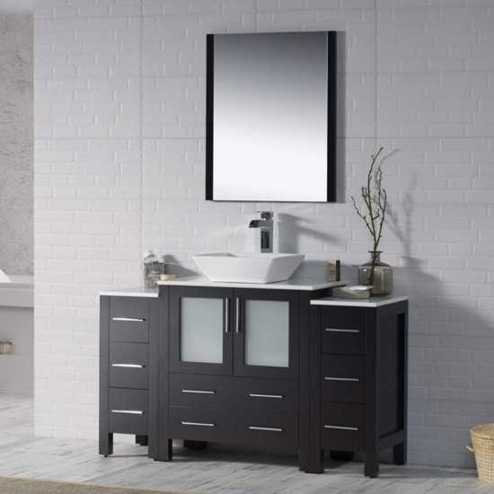 Sydney 54 Inch Vanity with Ceramic Vessel Sink - Espresso