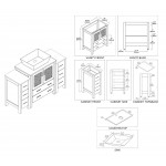 Sydney 54 Inch Vanity with Ceramic Vessel Sink - Espresso