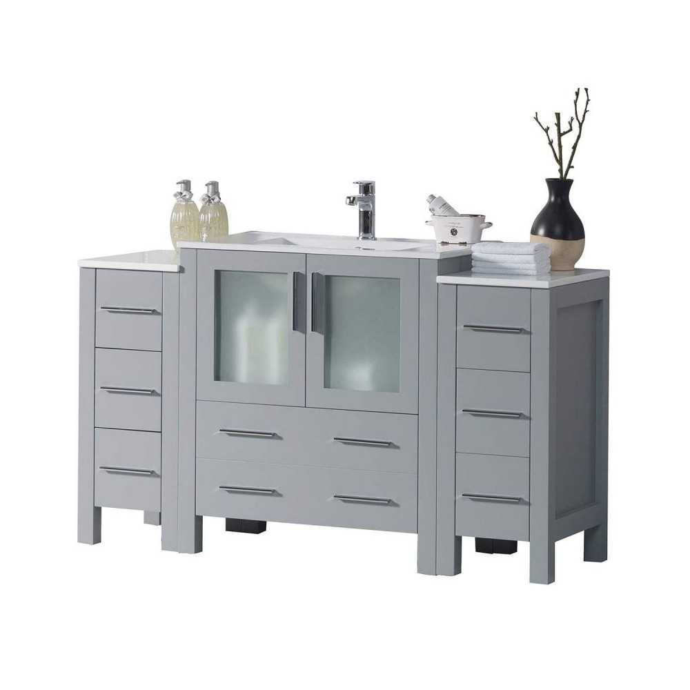 Sydney 54 Inch Vanity Base Only - Metal Gray Sydney 54 Inch Vanity Base Only - Metal Gray