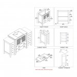 Sydney 54 Inch Vanity Base Only - Metal Gray