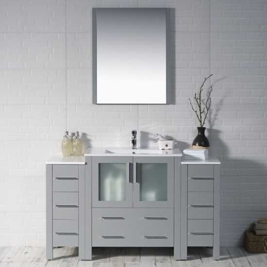 Sydney 54 Inch Vanity Base Only - Metal Gray