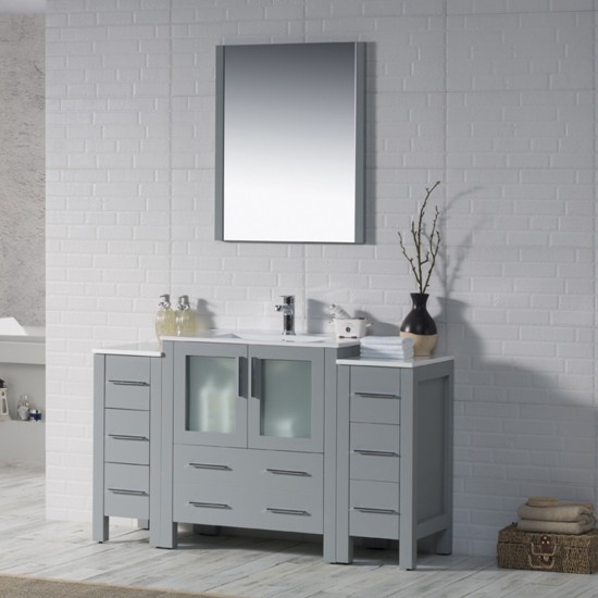 Sydney 54 Inch Vanity Base Only - Metal Gray