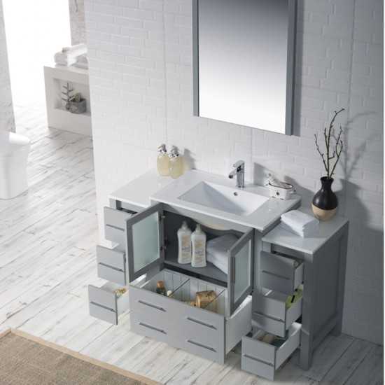 Sydney 54 Inch Vanity Base Only - Metal Gray