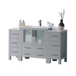Sydney 54 Inch Vanity with Ceramic Sink - Metal Gray
