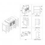 Sydney 54 Inch Vanity with Ceramic Sink - Metal Gray
