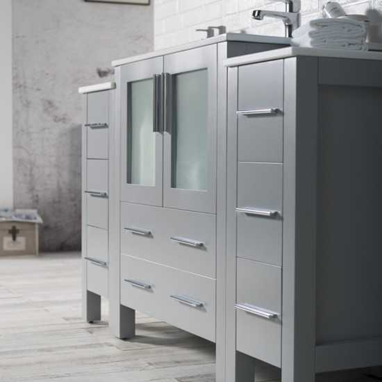 Sydney 54 Inch Vanity with Ceramic Sink - Metal Gray