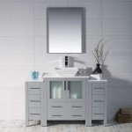 Sydney 54 Inch Vanity with Ceramic Vessel Sink - Metal Gray