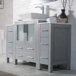 Sydney 54 Inch Vanity with Ceramic Vessel Sink & Mirror - Metal Gray