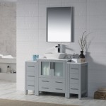 Sydney 54 Inch Vanity with Ceramic Vessel Sink & Mirror - Metal Gray