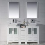 Sydney 60 Inch Vanity with Ceramic Double Vessel Sinks - White