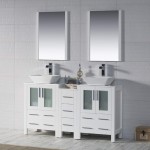 Sydney 60 Inch Vanity with Ceramic Double Vessel Sinks - White