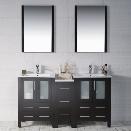 Sydney 60 Inch Vanity Base Only - Espresso