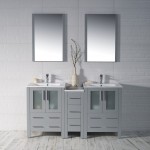 Sydney 60 Inch Vanity with Ceramic Double Sinks - Metal Gray