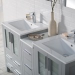 Sydney 60 Inch Vanity with Ceramic Double Sinks & Mirrors - Metal Gray