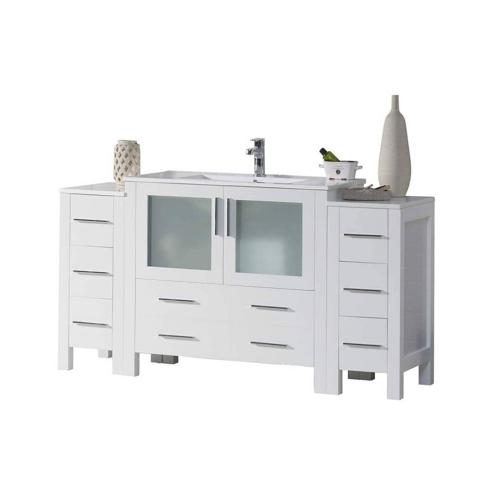 Sydney 60 Inch Vanity Base Only - White