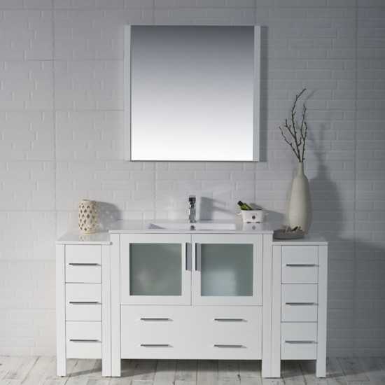 Sydney 60 Inch Vanity Base Only - White