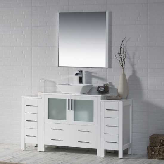 Sydney 60 Inch Vanity Base Only - White