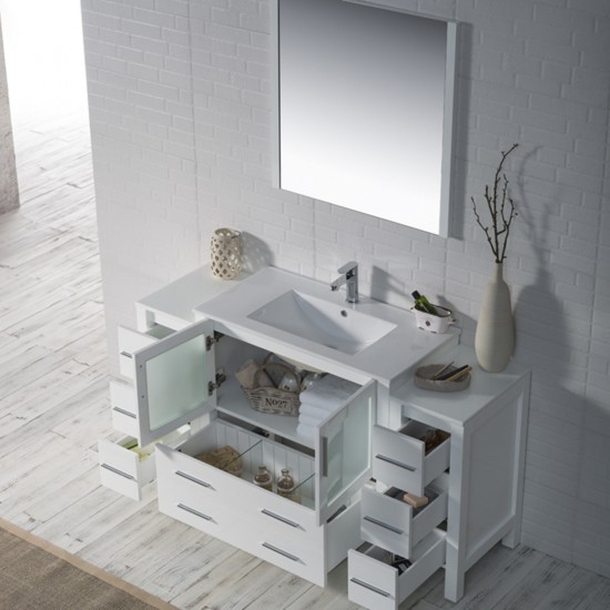 Sydney 60 Inch Vanity Base Only - White