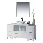 Sydney 60 Inch Vanity with Ceramic Vessel Sink & Mirror - White