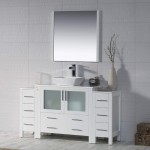 Sydney 60 Inch Vanity with Ceramic Vessel Sink & Mirror - White