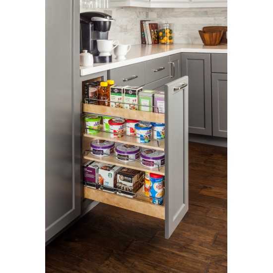 No Wiggle 5" Base Cabinet Pullout with Premium Soft-close Concealed Undermount Slides