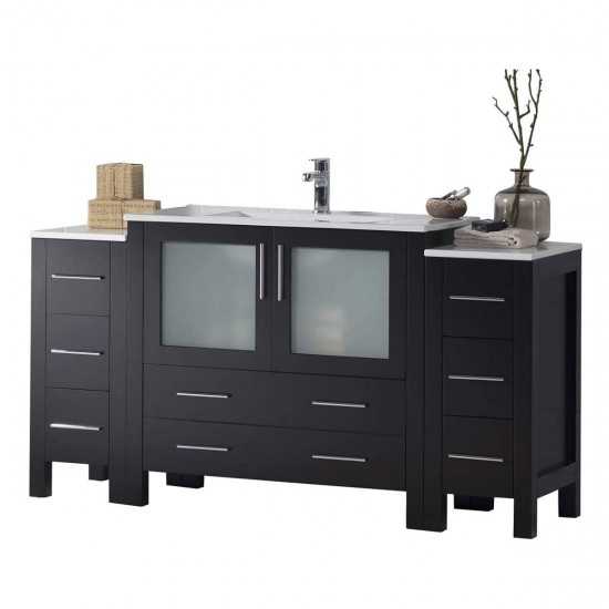 Sydney 60 Inch Vanity with Ceramic Sink - Espresso