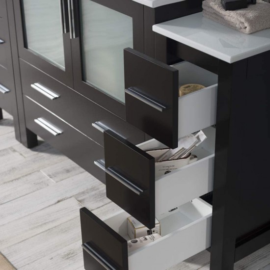 Sydney 60 Inch Vanity with Ceramic Sink & Mirror - Espresso