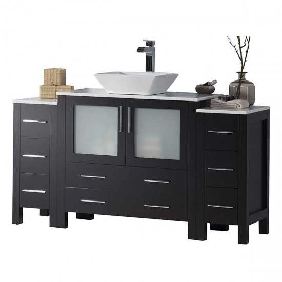 Sydney 60 Inch Vanity with Ceramic Vessel Sink - Espresso