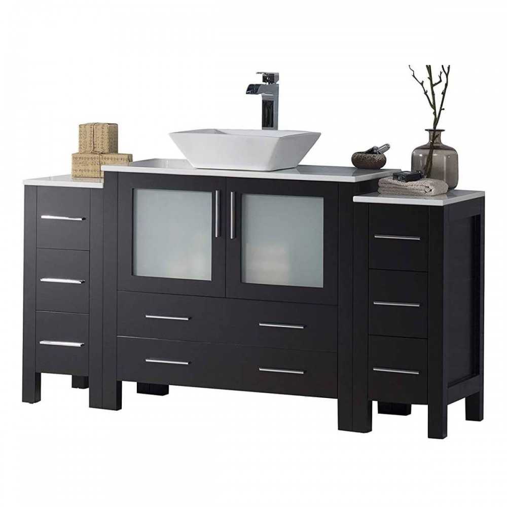 Sydney 60 Inch Vanity with Ceramic Vessel Sink - Espresso Sydney 60 Inch Vanity with Ceramic Vessel Sink - Espresso