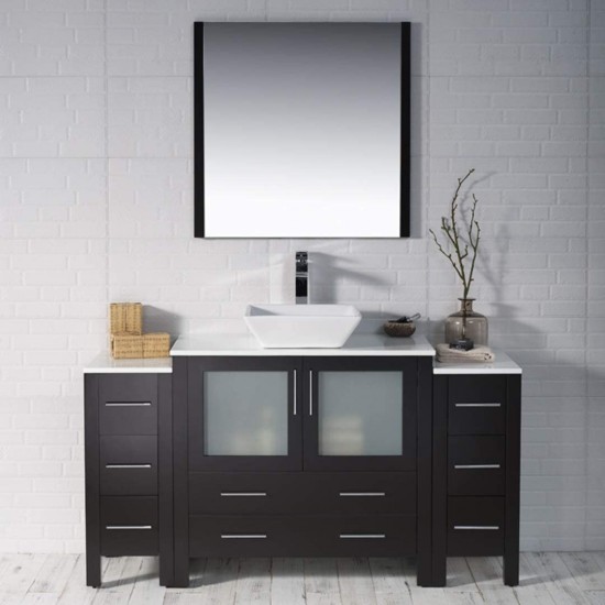 Sydney 60 Inch Vanity with Ceramic Vessel Sink - Espresso