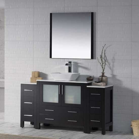 Sydney 60 Inch Vanity with Ceramic Vessel Sink - Espresso