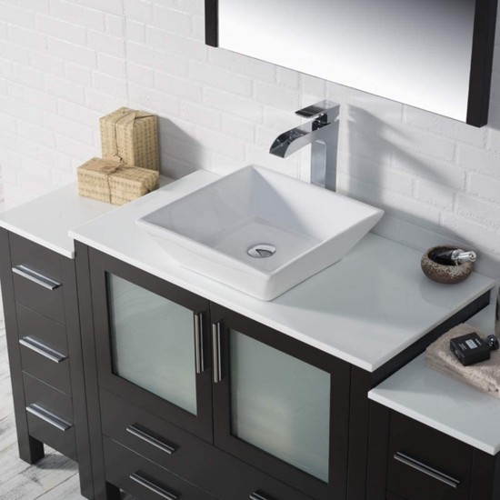 Sydney 60 Inch Vanity with Ceramic Vessel Sink - Espresso