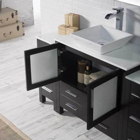 Sydney 60 Inch Vanity with Ceramic Vessel Sink - Espresso