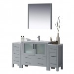 Sydney 60 Inch Vanity with Ceramic Sink & Mirror - Metal Gray