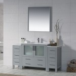 Sydney 60 Inch Vanity with Ceramic Sink & Mirror - Metal Gray