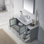 Sydney 60 Inch Vanity with Ceramic Sink & Mirror - Metal Gray