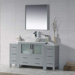 Sydney 60 Inch Vanity with Ceramic Vessel Sink - Metal Gray