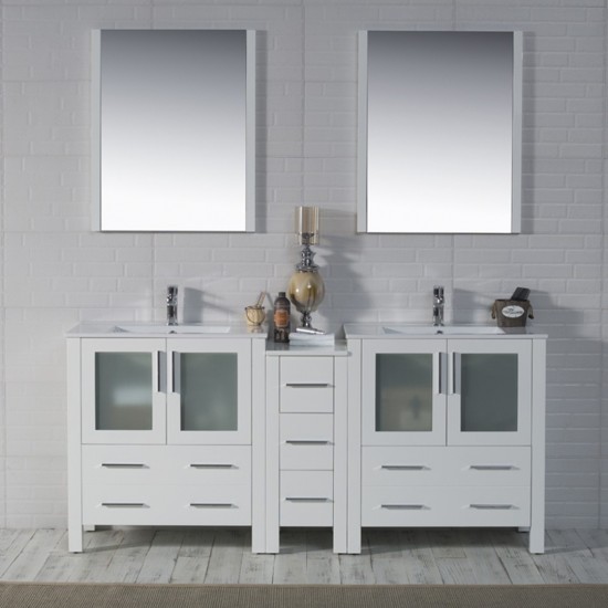 Sydney 72 Inch Vanity Base Only - White