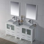 Sydney 72 Inch Vanity with Ceramic Double Vessel Sinks - White