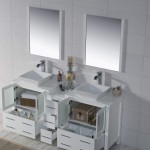 Sydney 72 Inch Vanity with Ceramic Double Vessel Sinks - White