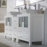 Sydney 72 Inch Vanity with Ceramic Double Vessel Sinks & Mirrors - White