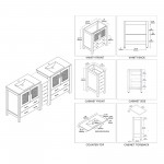 Sydney 72 Inch Vanity with Ceramic Double Sinks - Espresso